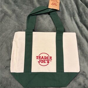 Trader Joe's Canvas Mini Tote Bag Green